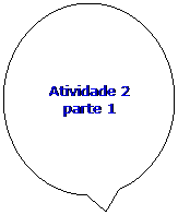 Texto explicativo em elipse: Atividade 2 parte 1

